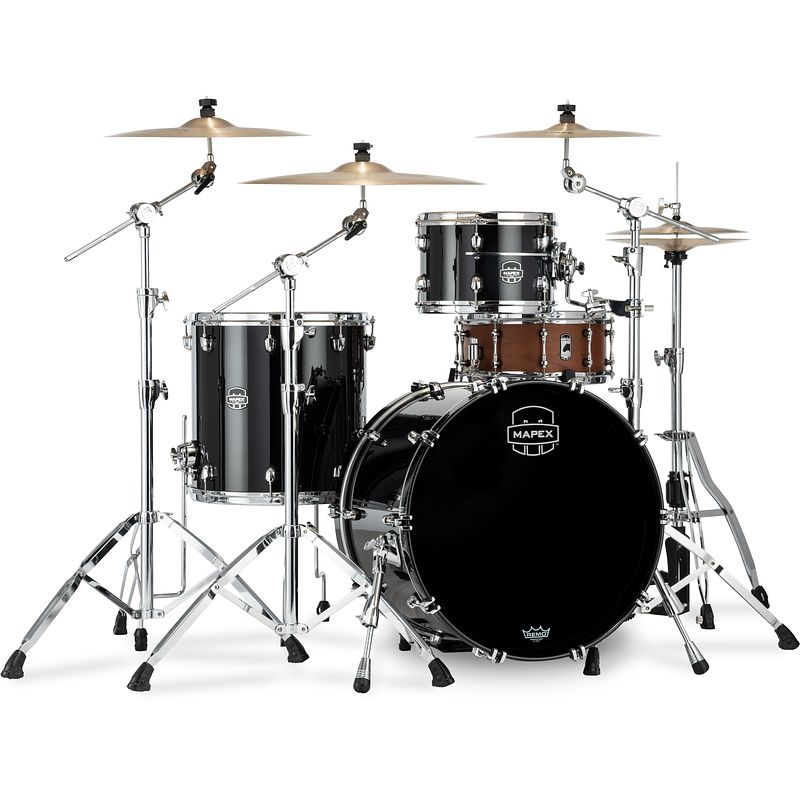 Foto van Mapex se426xhpb saturn evolution hybrid rock piano black 3d. shellset