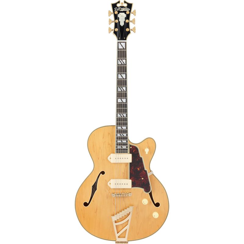 Foto van D'sangelico deluxe 59 satin honey semi-akoestische gitaar met koffer