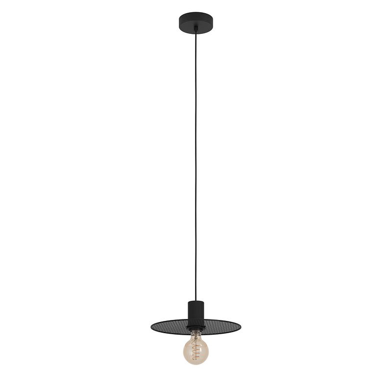 Foto van Eglo ikeston hanglamp - e27 - ø 28 cm - zwart - staal