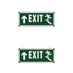 Foto van Led noodverlichting exit - 2 pack - rabonta omhoog - hangend - 3w