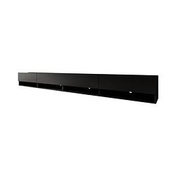 Foto van Meubella tv-meubel asino - mat zwart - 280 cm