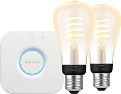 Foto van Philips hue filament white ambiance edison 2-pack + bridge