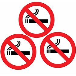 Foto van Set van 6x stuks sticker verboden te roken 14.8 cm rond - feeststickers