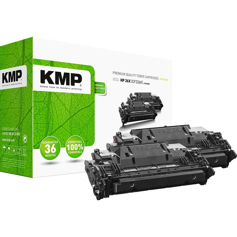 Foto van Kmp h-t245xd toner 2-pack vervangt hp hp 26x (cf226x) zwart compatibel toner set van 2