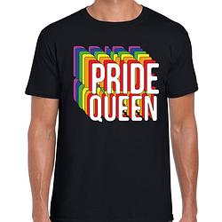 Foto van Bellatio decorations pride queen regenboog / lgbtq heren t-shirt - zwart xl - feestshirts