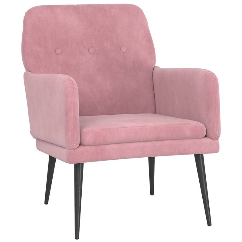 Foto van The living store fauteuil velvet - comfortabele zitting - stevig metalen frame