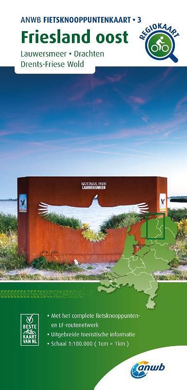 Foto van Fietsknooppuntenkaart friesland oost 1:100.000 - anwb - paperback (9789018046767)