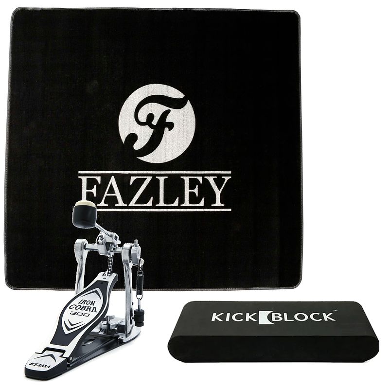 Foto van Kickblock bass drum anchor incl. fazley logo drummat en iron cobra bassdrumpedaal