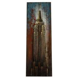 Foto van Non-branded schilderij empire state retraw 120 cm nikkel bruin