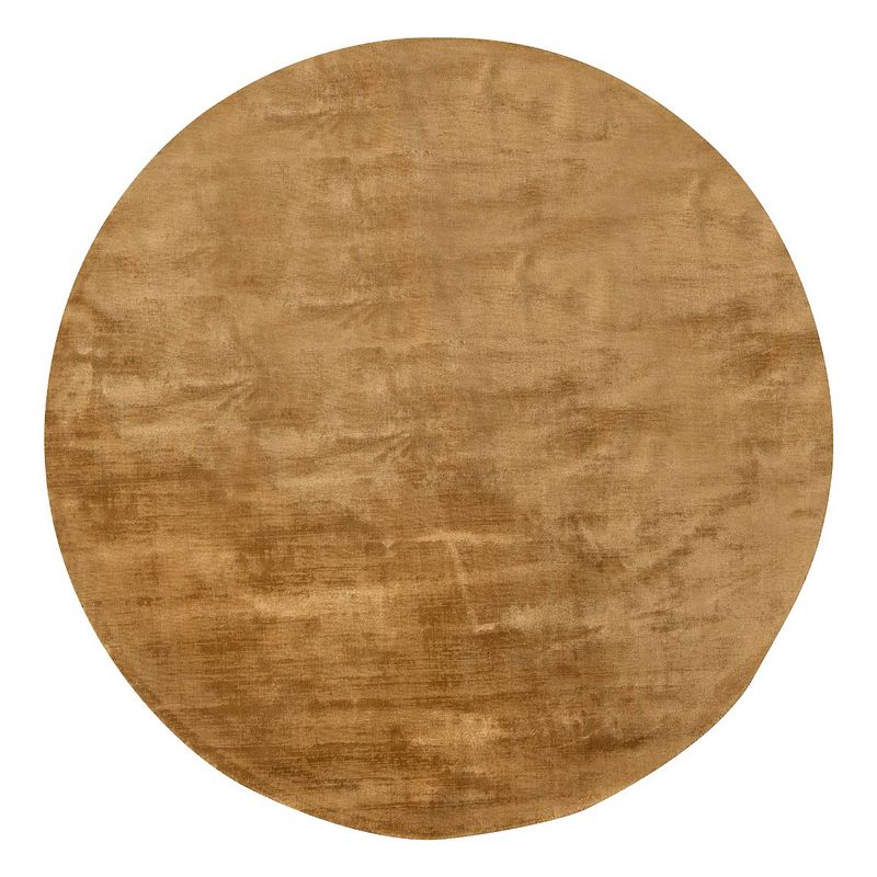 Foto van Rond vloerkleed felva viscose silk goud - interieur05