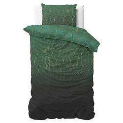 Foto van Dekbedovertrek owen green dekbedovertrek - eenpersoons (140x200 cm) - groen katoen - dessin: effen - sleeptime elegance - dekbed-discounter.nl
