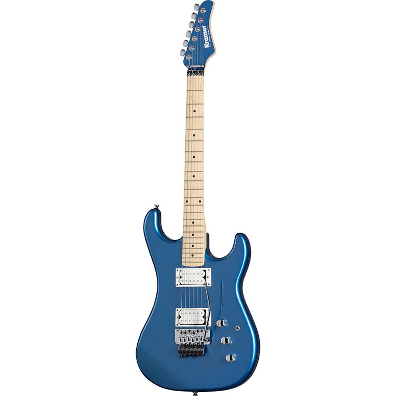 Foto van Kramer guitars original collection pacer classic radio blue metallic elektrische gitaar met top-mounted floyd rose special