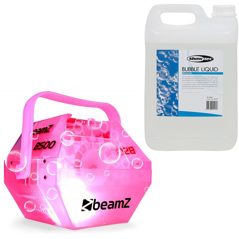 Foto van Beamz b500led + bellenblaasvloeistof (5 liter)