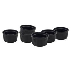 Foto van Svenska living creme brulee schaaltjes - 6x - zwart - 9 x 5 cm - serveerschalen