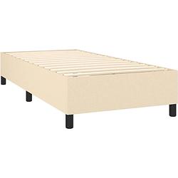 Foto van ""the living store boxspring bed - 203 x 103 x 118/128 cm - crème - pocketvering matras - huidvriendelijk topmatras -