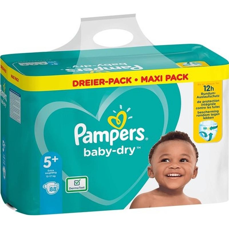 Foto van Pampers - baby dry - maat 5+ - mega pack - 88 luiers