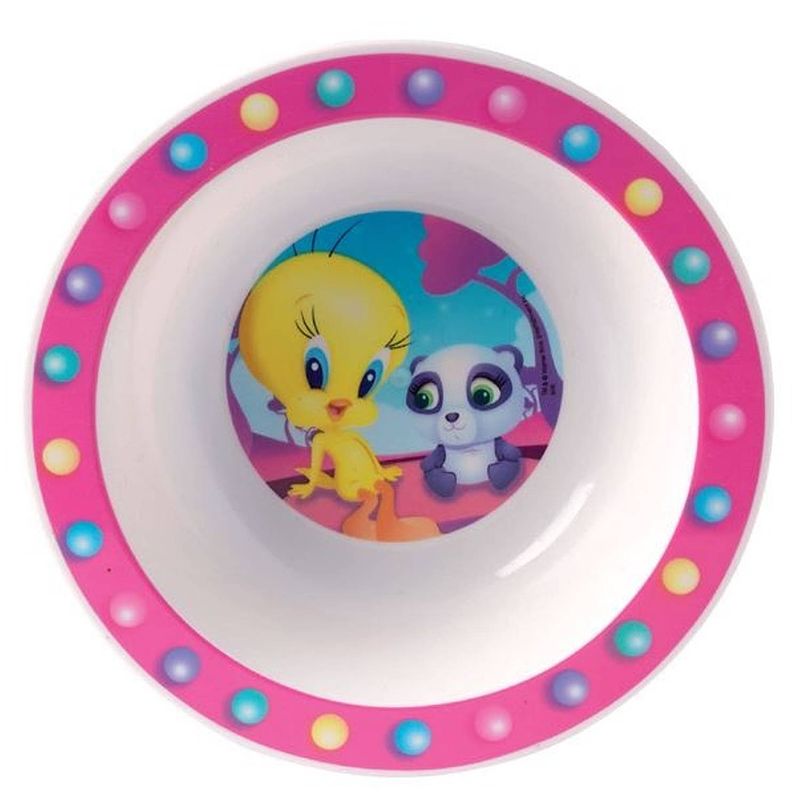 Foto van Looney tunes tweety kom kunststof 16 cm roze