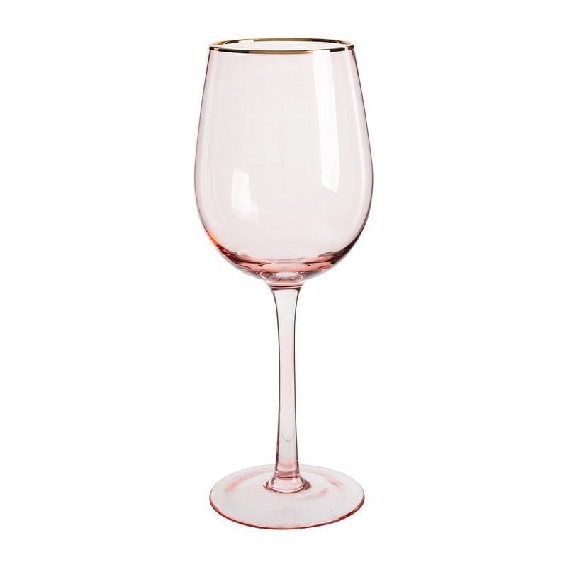 Foto van Wijnglas - roze/goud - 380 ml