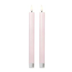 Foto van Led dinerkaarsen - roze - set van 2 - ø2.2x24.5 cm