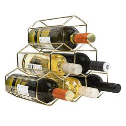 Foto van Quvio wijnrek voor 6 flessen metaal - goud