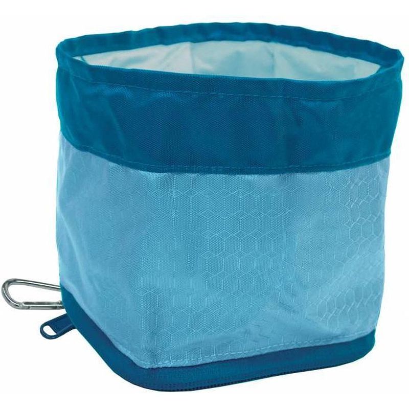 Foto van Kurgo voerbak draagbaar hond zippy bowl 1,3 liter nylon blauw