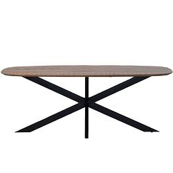 Foto van Giga meubel eettafel bruin - deens ovaal - 160cm - tafel jordan