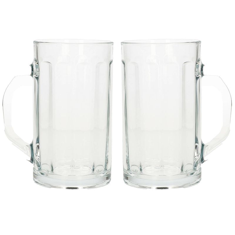 Foto van Glasmark bierglazen - bierpullen - transparant glas - 12x stuks - 500 ml - oktoberfest - bierglazen