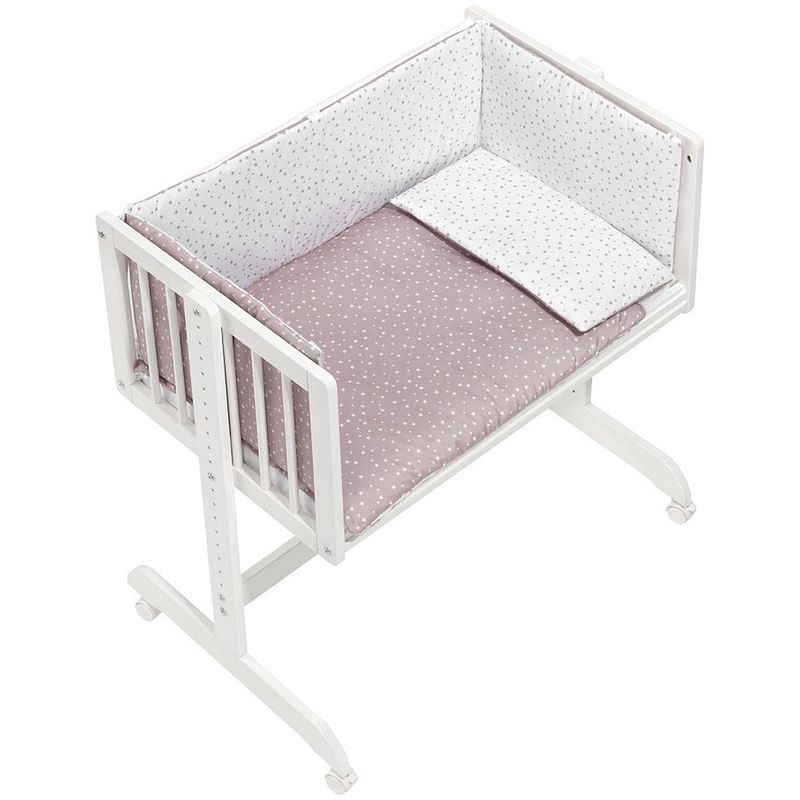 Foto van Interbaby wieg/co-sleeper universo 55 x 85 cm wit/roze 5-delig