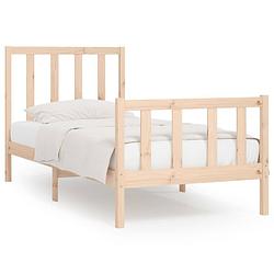 Foto van The living store bedframe grenenhout - 205.5 x 96 x 100 cm - rustiek design