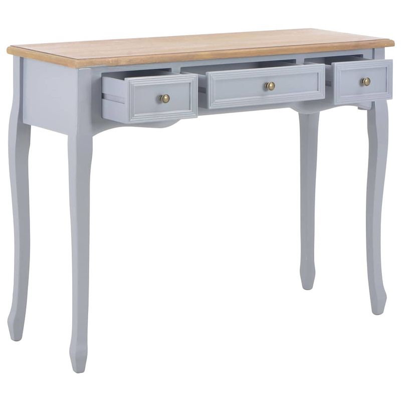 Foto van The living store tafel denver - sidetable 100 x 35 x 78 cm - grijs en bruin