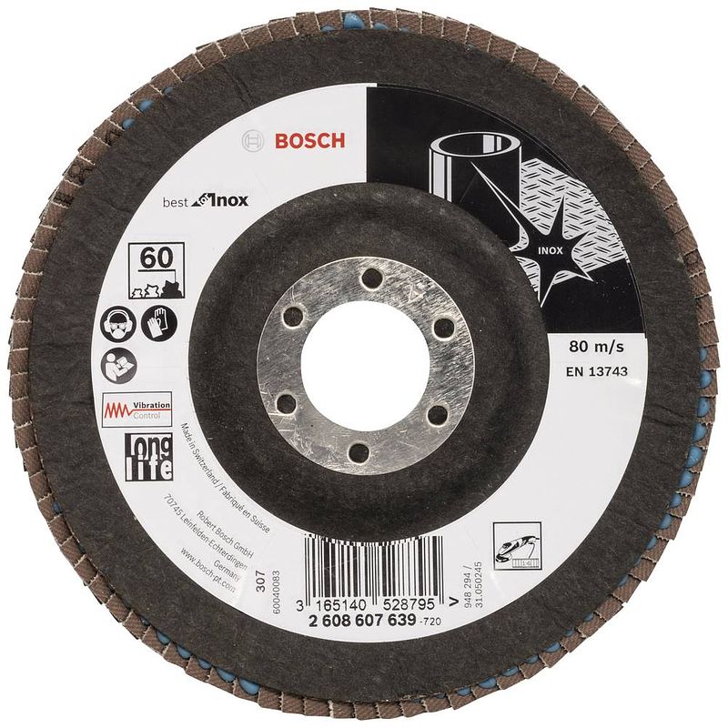 Foto van Bosch accessories 2608607639 x581 lamellenschijf diameter 125 mm boordiameter 22.33 mm rvs 1 stuk(s)