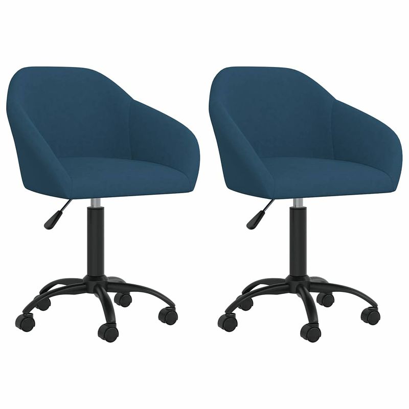 Foto van Vidaxl eetkamerstoelen draaibaar 2 st fluweel blauw