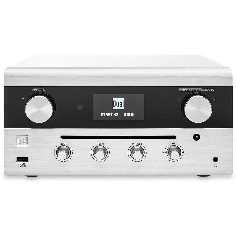 Foto van Dual cr 900 phantom internetradio met cd-speler dab+, vhf (fm) aux, bluetooth, cd, dlna, nfc, usb, wifi, internetradio geschikt voor dlna, spotify wit