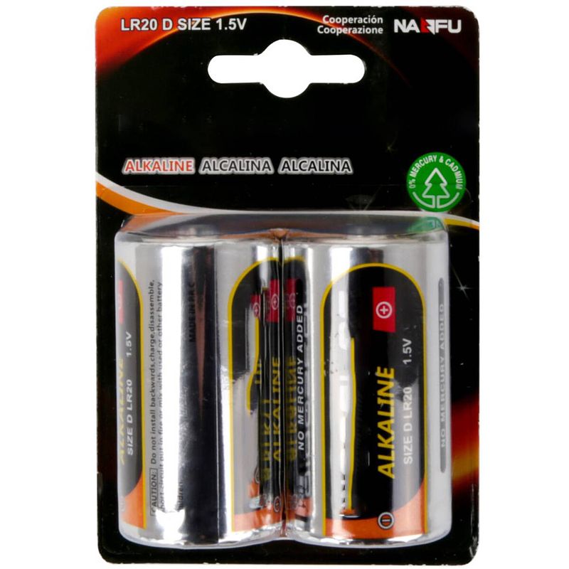 Foto van Batterij - aigi xixu - lr20/d - 1.5v - alkaline batterijen - 2 stuks