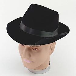 Foto van Zwart fedora model hoedje voor volwassenen - verkleedhoofddeksels