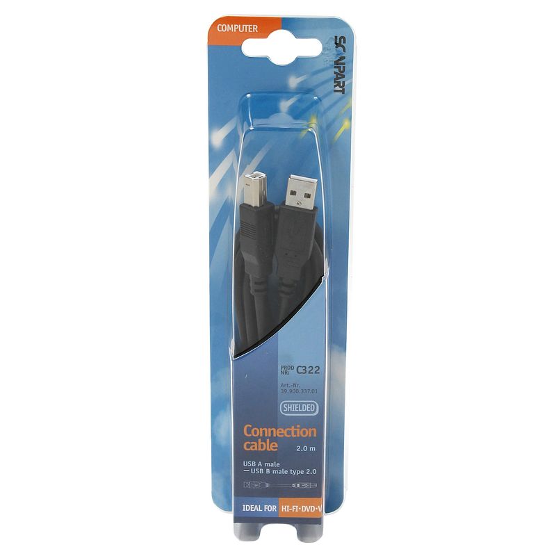 Foto van Scanpart usb kabel 2.0 a(m)-b(m) 2,0m accessoire