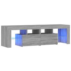 Foto van The living store tv-meubel tv-meubels - 140 x 36.5 x 40 cm - grijs sonoma eiken - met rgb led-verlichting