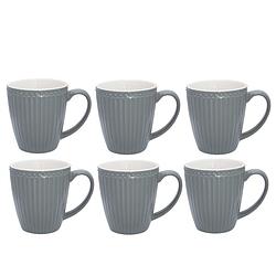 Foto van Greengate koffiemok alice nordic stone grijs 300 ml - 6 stuks