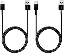 Foto van Samsung usb a naar usb c kabel 1,5 kunststof zwart duo pack