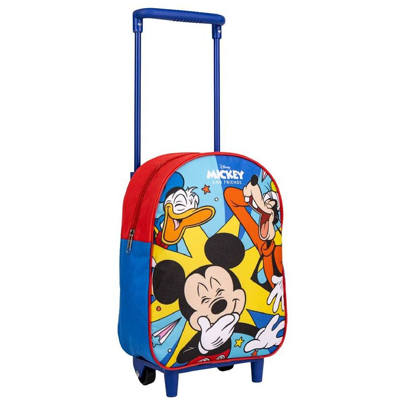 Foto van Schoolrugzak met wielen mickey mouse rood 22 x 10 x 29 cm