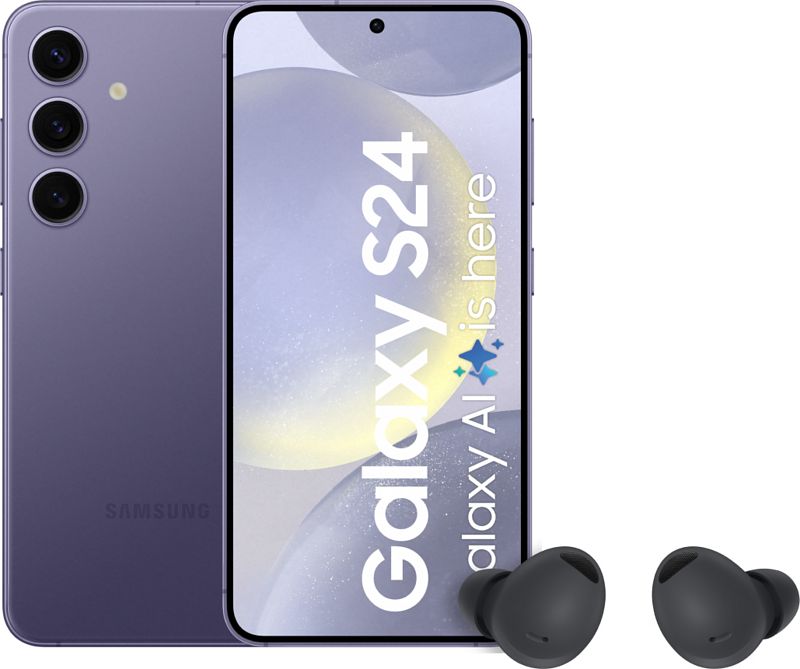 Foto van Samsung galaxy s24 128gb paars 5g + galaxy buds 2 pro zwart