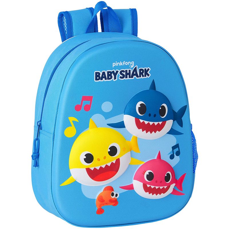 Foto van Baby shark baby shark rugzak, 3d - 33 x 27 x 10 cm - polyester