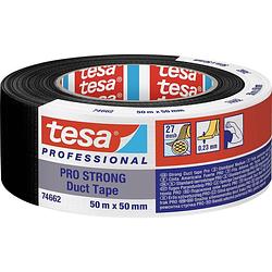 Foto van Tesa duct tape pro-strong 74662-00002-00 reparatietape zwart (l x b) 50 m x 50 mm 1 stuk(s)