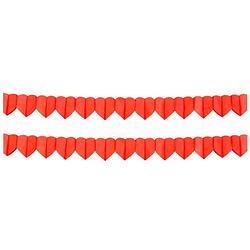 Foto van 4x stuks rode hartjes valentijn/love thema slinger van 4 meter - feestslingers