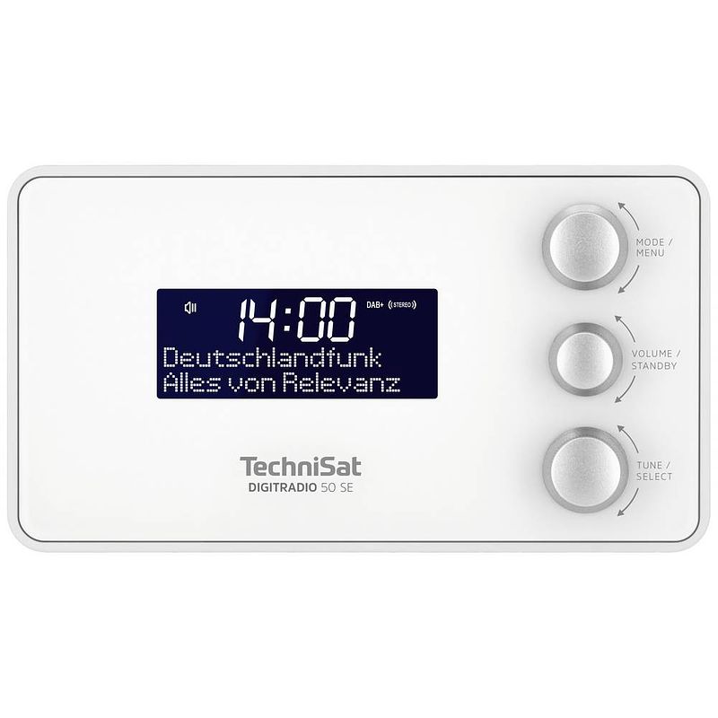 Foto van Technisat digitradio 50 se wekkerradio dab, dab+, vhf (fm) dab+, fm wekfunctie wit