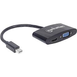 Foto van Manhattan 152709 displayport / vga / hdmi adapter [1x mini-displayport stekker - 1x vga-bus, hdmi-bus] zwart 16.00 cm