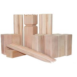 Foto van Gametime vikingspel kubb 3 x 31 cm hout naturel 21-delig