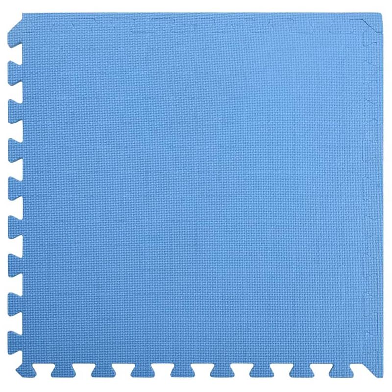 Foto van The living store puzzelsportmat - blauw - 60 x 60 x 1 cm - anti-slip eva-schuim