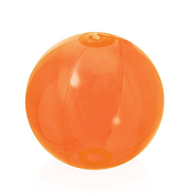 Foto van Opblaasbare strandbal beach fun plastic oranje 28 cm - strandballen