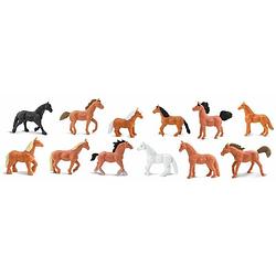 Foto van Safari speelfigurenset horses junior bruin/zwart/wit 12-delig